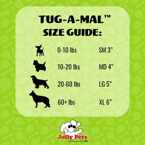 Jolly Pets Jolly Tug-a-Mal Turtle Tug/Squeak Toy, Small