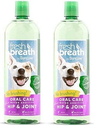 TropiClean Fresh Breath Plus Hip & Joint Oral Care Water Additive for Pets (2 Pack)
