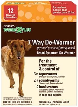 SENTRY Worm X Plus 7 Way DeWormer Large Dogs (12 count)