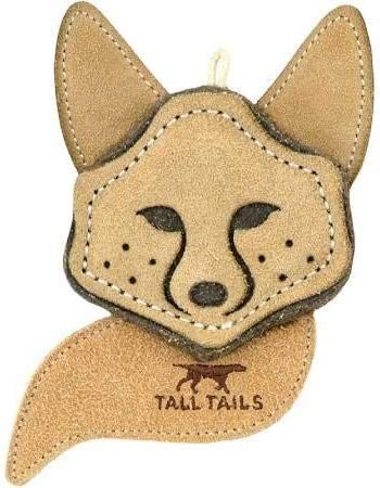 Tall Tails 88216666 Scrappy Critter Leather Fox Dog Toy - 4 in.