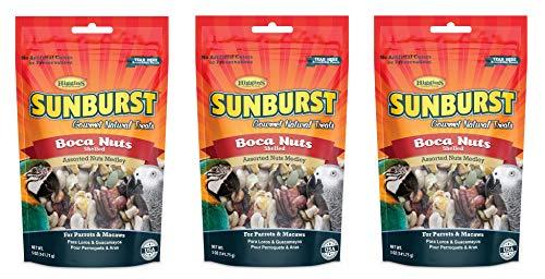 Higgins Sunburst Gourmet Natural Bird Treat, 5 Ounces, Shelled Boca Nuts for Parrots and Macaws