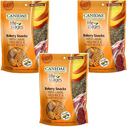 CANIDAE 3 Pack Life Stages Bakery Snacks with Lamb, Wild Rice, Sweet Potato Biscuits for Dogs, 14 oz
