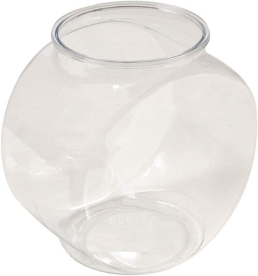 Koller Products 1/2-Gallon Fish Bowl Drum, 6.3" L x 4.2" W x 6.3" H, Clear