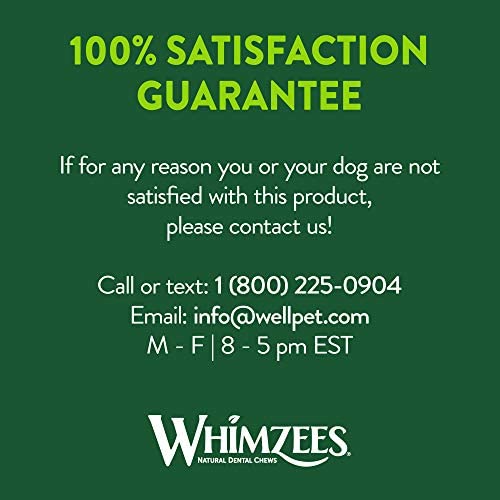 Whimzees Natural Grain-Free Dog Dental Chews, Daily Oral Care Treats, Long Lasting, Freshens Breath, Reduces Tartar & Plaque, for Medium Dogs (25-40 lbs)