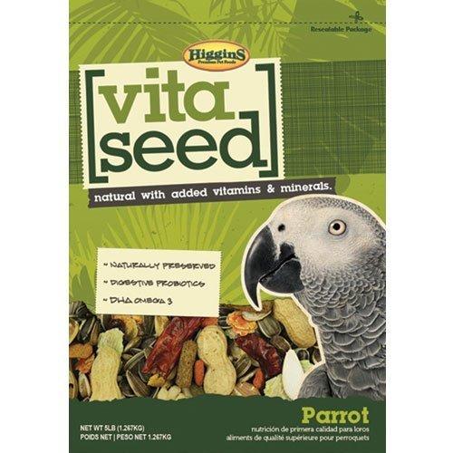 Higgins Vita Seed Natural Mix Parrot Food for Large Birds & Parrots 5 lb bag, Fast, by Just Jak\'s Pet Market