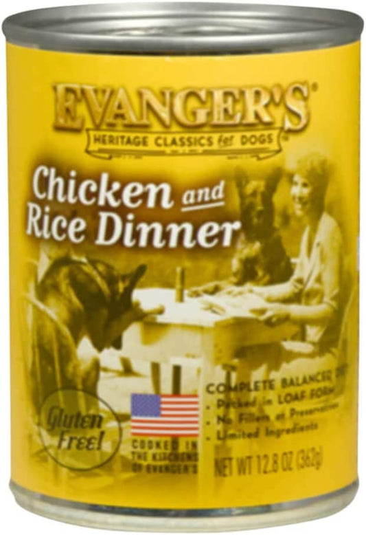 Evangers Classic Chicken And Rice Dinner For Dogs, 12 Pack, 13-Ounce Cans (10118)