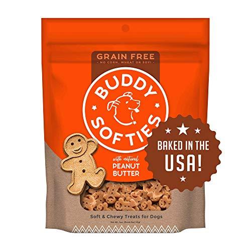 Buddy Biscuits Grain Free Dog Treats, Made in the USA Only, Healthy Ingredients No Wheat Corn or Soy - Softies Peanut Butter, 5 oz