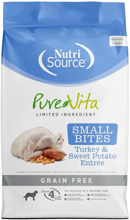 Pure Vita Grain Free Turkey & Sweet Potato Small Bites Dog Food 5lb