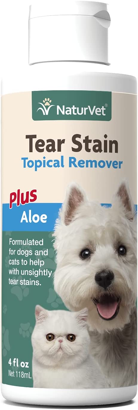 NaturVet – Tear Stain Plus Lutein | Eliminates Unsightly Tear Stains | Enhanced with Cranberry Extract, Calcium Ascorbate & Oregon Grape Root | for Dogs & Cats