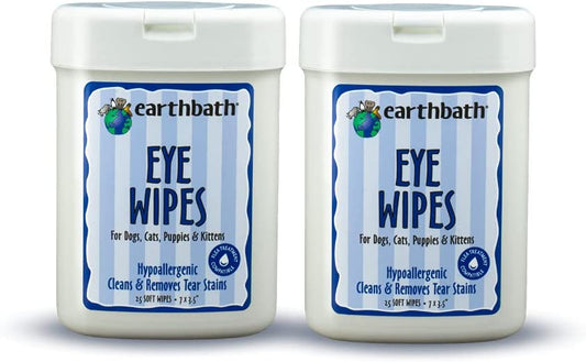 Earthbath All Natural Specialty Eye Wipes, 25 Wipes (Pack of 2)