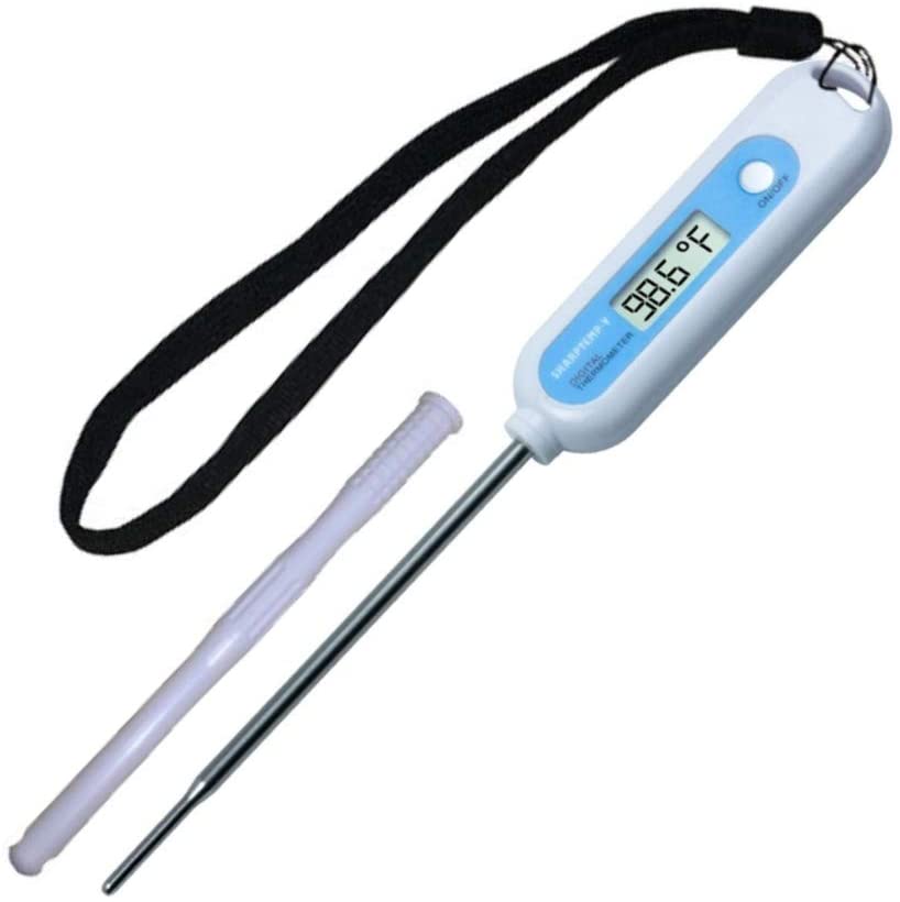 SHARPTEMP-V. Fast, Accurate Temperatures in 8 to10 Seconds. Beeps When Ready. 5-Inch Stainless-Steel Probe with Rounded Tip. Safe for All Farm Animals & Pets.