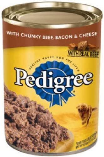 Pedigree Wet Dog Food, Chunky Beef, Bacon and Cheese, (12) 22 Oz