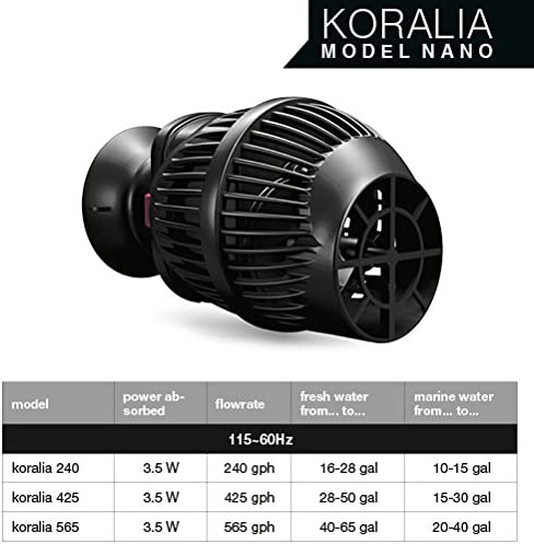 Hydor Koralia Nano Aquarium Circulation Pump, 240, 425, 565 GPH