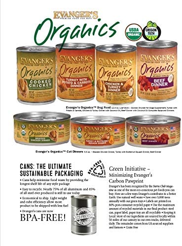 Evanger’s Organics Dinner for Dogs - 12, 12.5 oz cans