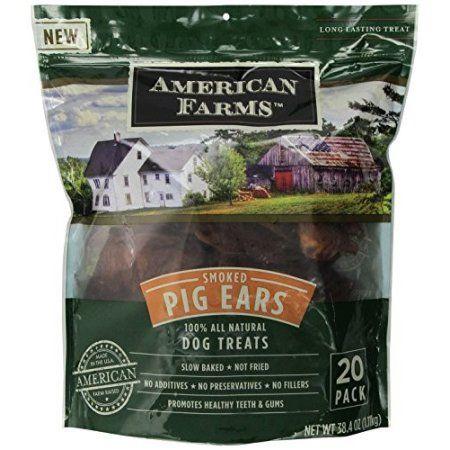 AMERICAN FARM\'S Smoked Pig Ears for Dogs 20 Count