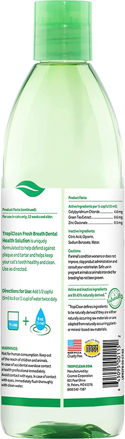 Tropiclean Fresh Breath Advanced Whitening Oral Care Water Additive for Dogs