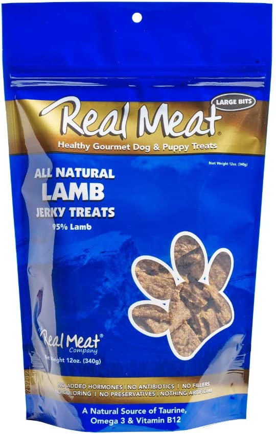 Real Meat Air-Dried Jerky Treats, Free-Range, All-Natural (Lamb, 12oz)
