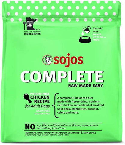 Sojos Complete Turkey Recipe Adult Grain-Free Freeze-Dried Raw Dog Food, 7 Pound Bag