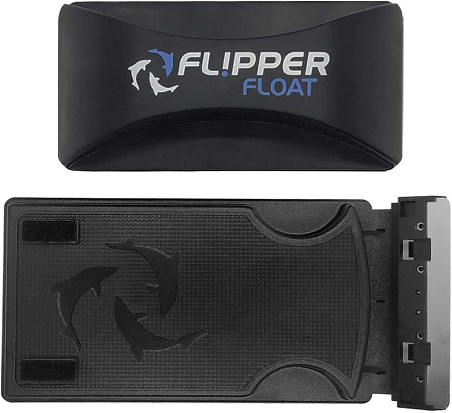 FL!PPER Flipper Cleaner Float - 2-in-1 Floating Magnetic Aquarium Glass Cleaner - Fish Tank Cleaner - Scrubber & Scraper Aquarium Cleaning Tools – Floating Fish Tank Cleaner, Standard