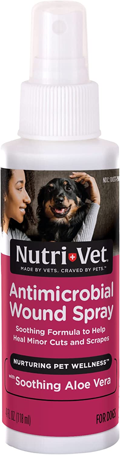 Nutri-Vet Dog Antibacterial Wound Spray | Antiseptic for Dogs | 4 Ounces