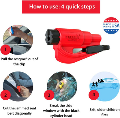 RESQME The Original Keychain Car Escape Tool, Made in USA (Black), Single Pack (01.100.01)