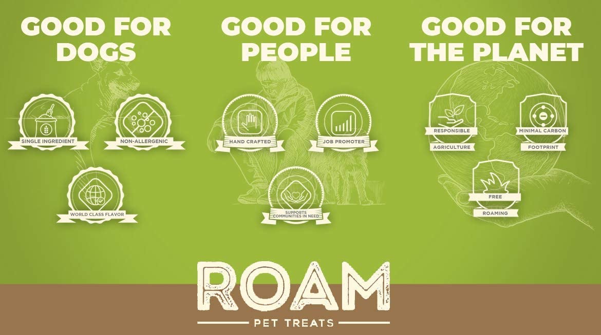 ROAM Pet Treats Boss-trich Bone Pack of 2 for Medium and Large Dogs – Long Lasting Ostrich Dog Bones