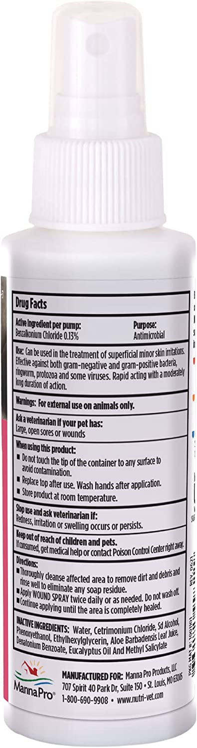 Nutri-Vet Dog Antibacterial Wound Spray | Antiseptic for Dogs | 4 Ounces