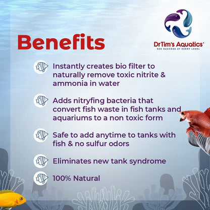 DrTim’s Aquatics Freshwater One & Only Live Nitrifying Bacteria  – Eliminate New Tank Syndrome for New Fish Tanks, Aquariums, & Water Filtering & Treatment