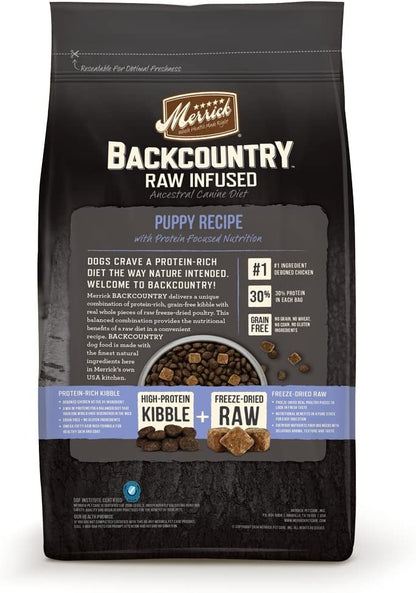 Merrick Backcountry Grain Free Raw Infused Puppy Dry Food, 4 Lbs.