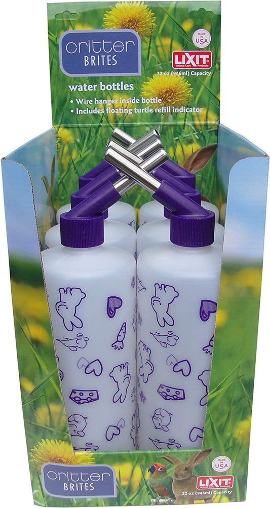 Lixit Bulk Water Bottles with Display Case for Rabbits, Ferrets, Chinchillas, Rats, Mice, Guinea Pigs', and Other Small Animals