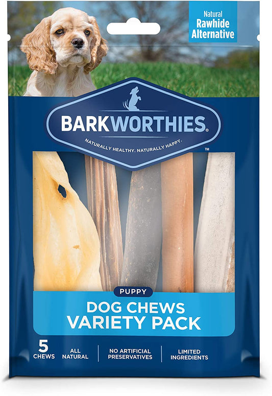 Barkworthies Healthy Dog Treats & Chews Variety Pack - Protein-Rich, All-Natural, Highly Digestible, Rawhide Alternative - Promotes Dental Health - Great Gift for All Dogs