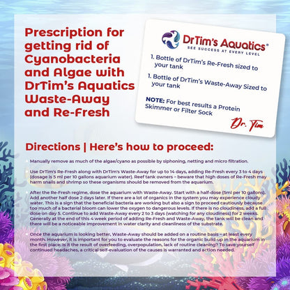 DrTim’s Aquatics Re-Fresh for Reef Aquariums – 100% Natural Fish Tank Sanitizer & Revitalizer Conditioner Solution for Fresh, Crystal-Clear, Sparkling Water - Size 4 oz - Treats 240 gal