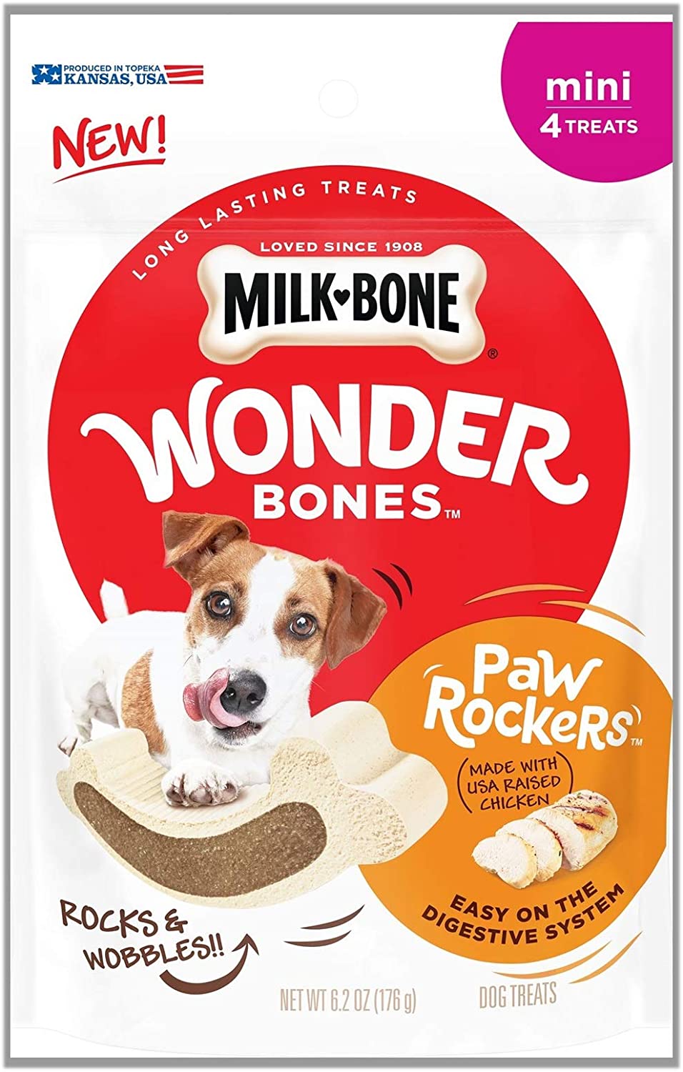 Milk-Bone Wonder Bones Long Lasting Dog Treats, Made with Real Meat, Easy to Digest