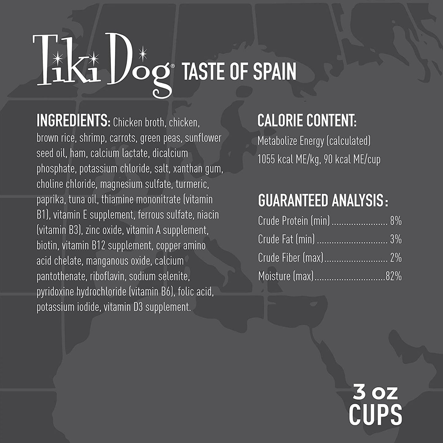 Tiki Dog Taste of The World Wet Food Restaurant Inspired Meal, Spanish Paella with Chicken & Shrimp 4 Cups, 3 oz.