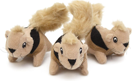 Outward Hound Kyjen 2858 Squeakin' Animals 3-Pack Jr. Hide-A-Squirrel Replacement Squeak Toy Dog Toys, Small, Brown