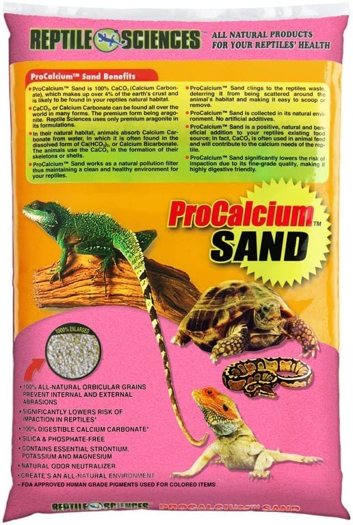 Reptile Sciences Terrarium Sand, 10-Pound, 100% All-Natural Orbicular Grains, (Pink)