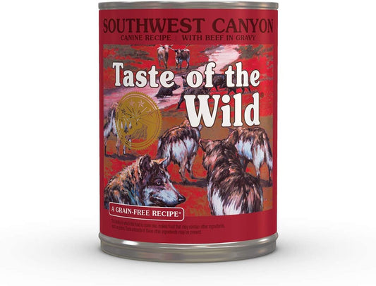 Taste of the Wild Southwest Canyon Grain-Free Recipe with Beef in Gravy Wet Canned Dog Food, Made with with High Protein from Real Meat and Guaranteed Nutrients Like Vitamins and Antioxidants