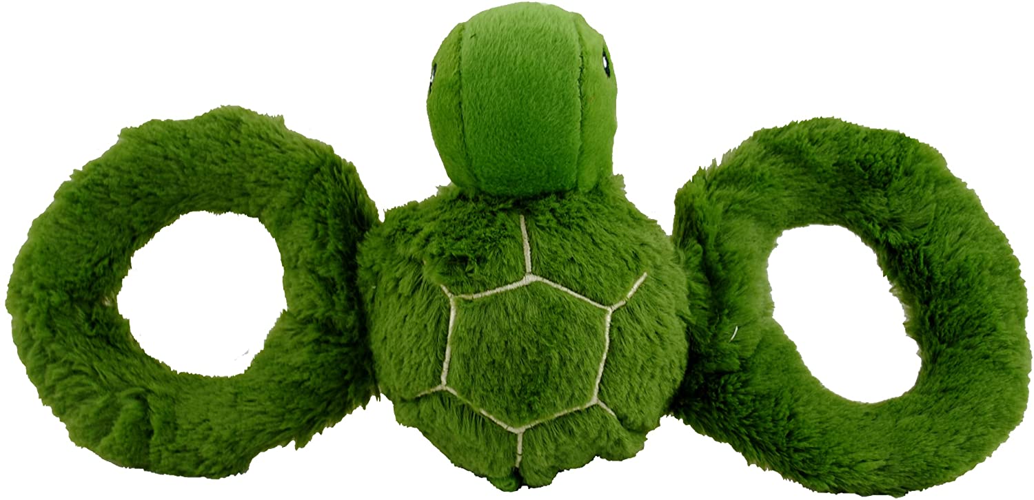 Jolly Pets Jolly Tug-a-Mal Turtle Tug/Squeak Toy, Small