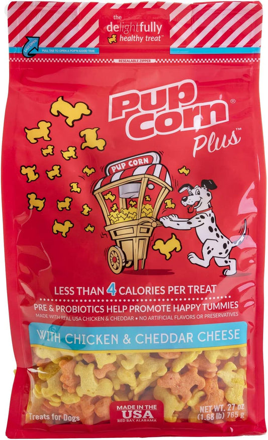 Pup Corn Plus Low-Calorie Dog Treats 1.68 lb. Chicken and Cheddar Cheese