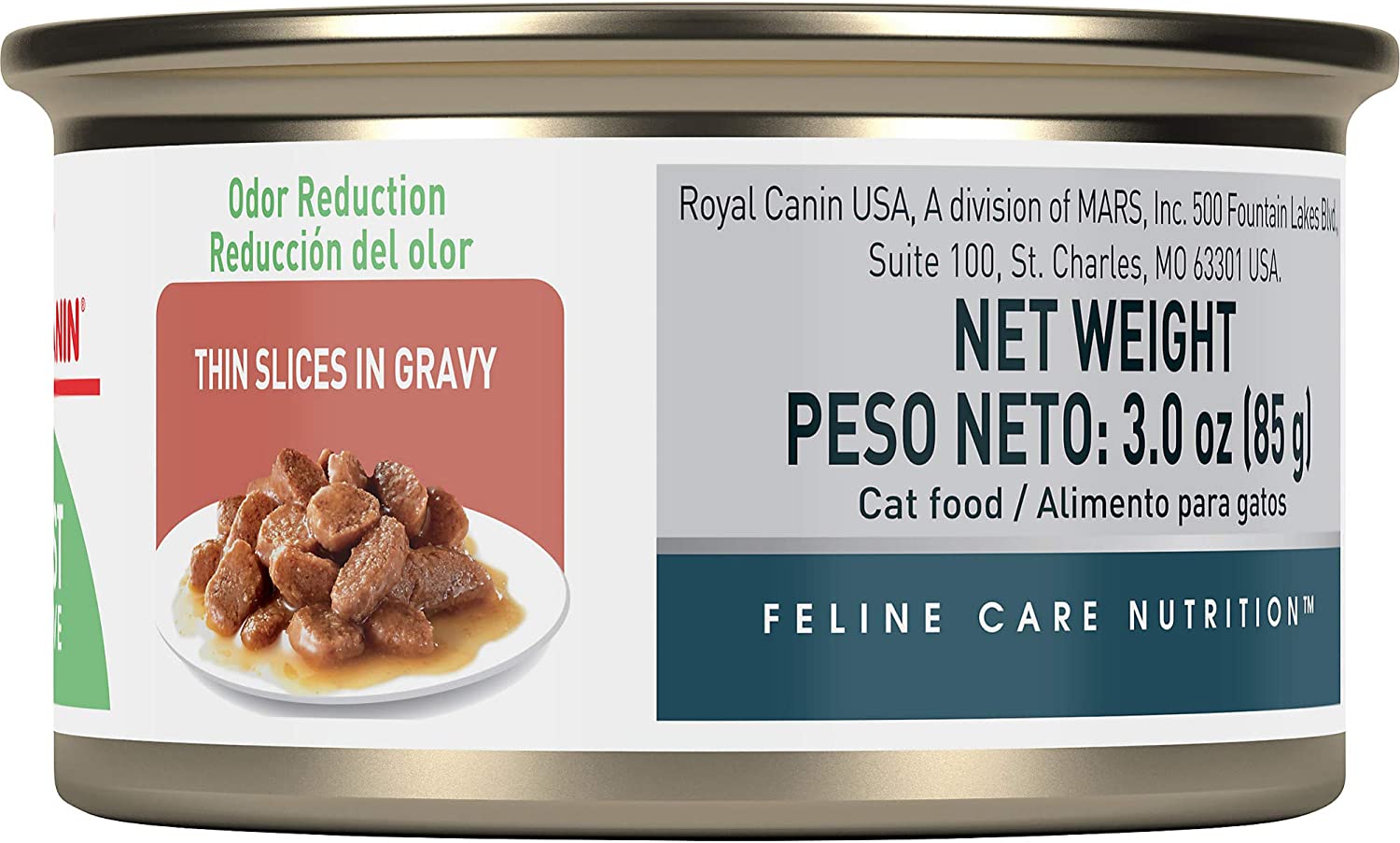 Royal Canin Feline Care Nutrition Digest Sensitive Thin Slices In Gravy Canned Cat Food, 3 oz