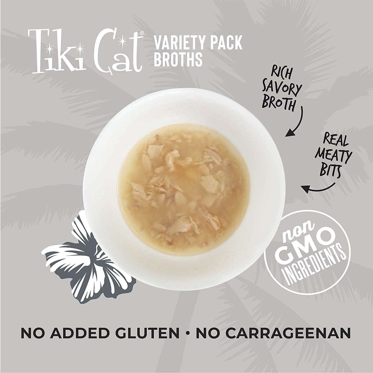 Tiki Cat Savory Broth, Grain Free Lickable Wet Food Treat, Add Moisture & Boost Flavor, 12 pouches