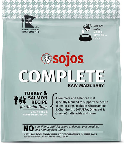 SOJOS Complete Turkey & Salmon Recipe Senior Grain-Free Freeze-Dried Raw Dog Food