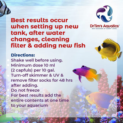 DrTim’s Aquatics Saltwater One & Only Live Nitrifying Bacteria  – Eliminate New Tank Syndrome for New Fish Tanks, Aquariums, & Water Filtering & Treatment - Treats 120gal - 8oz