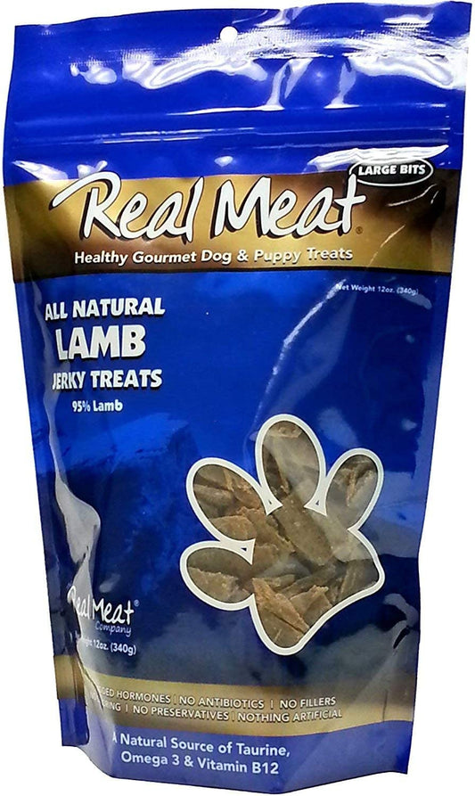 The Real Meat Company 828010 Dog Jerky Lamb Treat, 12-Ounce