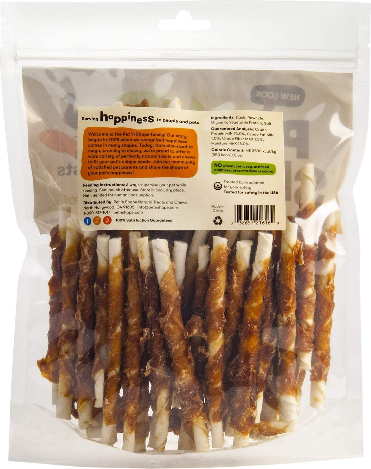 Pet 'n Shape Duck Hide Twists Dog Treats, 16 Ounces, 3 Pack
