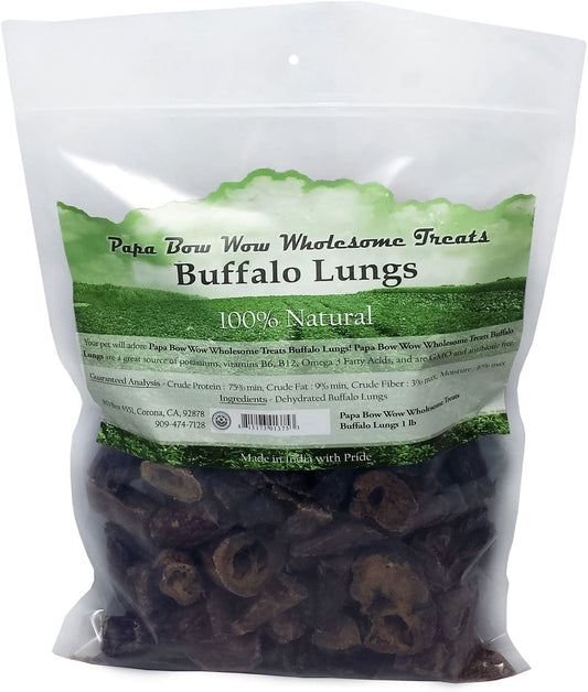 Papa Bow Wow Buffalo Treats for Dogs, Lungs 1 lb