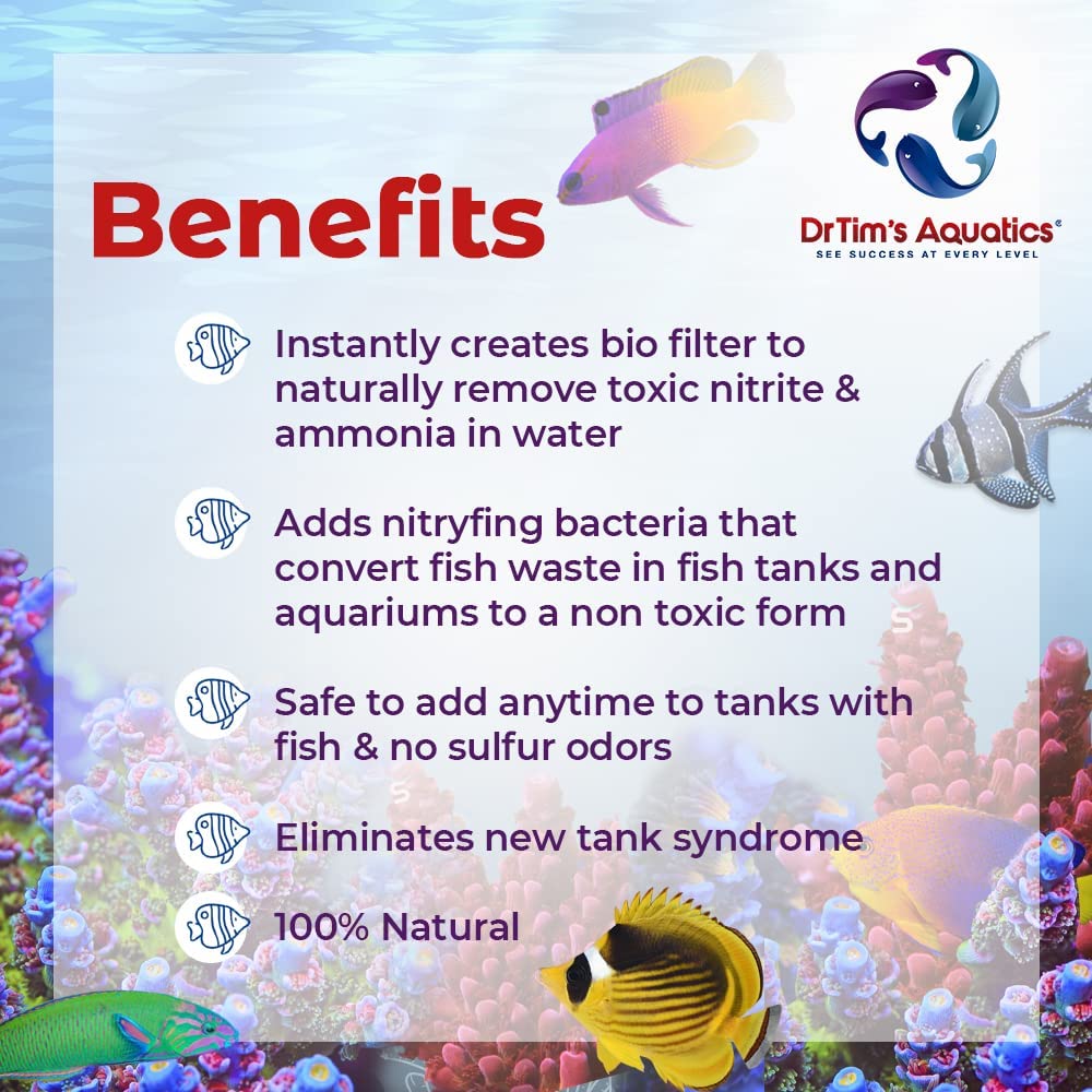 DrTim’s Aquatics Saltwater One & Only Live Nitrifying Bacteria  – Eliminate New Tank Syndrome for New Fish Tanks, Aquariums, & Water Filtering & Treatment - Treats 120gal - 8oz
