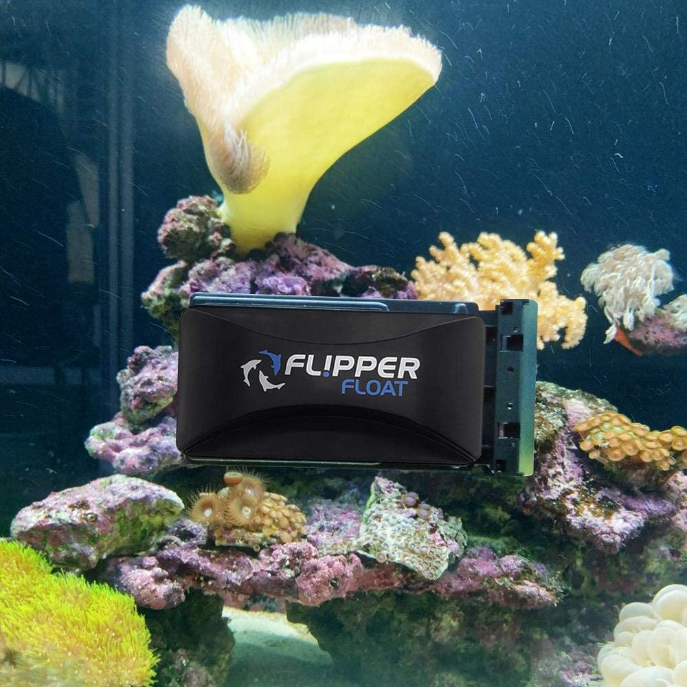 FL!PPER Flipper Cleaner Float - 2-in-1 Floating Magnetic Aquarium Glass Cleaner - Fish Tank Cleaner - Scrubber & Scraper Aquarium Cleaning Tools – Floating Fish Tank Cleaner, Standard