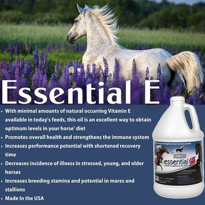 Pennwoods Equine Products Essential E - 1 Gallon | Horse Vitamin | Vitamin E | Horse Supplement | Overall Health | Increased Performance | Reduced Recovery Time | Horse Nutrition | Breeding |