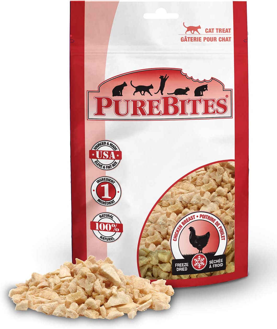 Purebites Chicken Breast Cat Treat 3 Pack (1.80 Ounces Total)